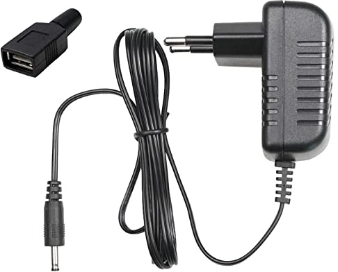 EDISION NETZTEIL 5V/1.0A 2pin EU kit mit USB-Adapter, ORIGINAL, kompatibel mit Nano T265+ Receiver, für programmierbare PVR-Funktion, Externe Stromversorgung 5V über USB, Schwarz