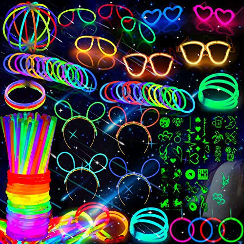MULEVIP Leuchtstäbe Set 272 Stück für Party und Hochzeit - Neonarmbänder Deko und Dunkle Party
