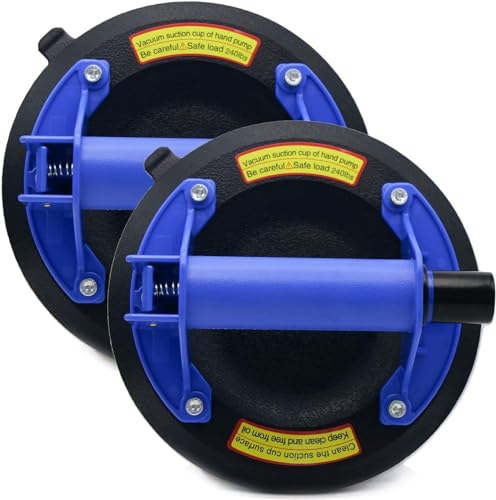 iMetrx Vakuum Saugheber Glasheber Pumpsaugheber Professioneller 8'' Doppelpad (2 Stück/Packung, 110KG/Stück) Für Fliesen-Großformate, Glas und strukturierte Untergründe