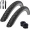 Angebot-Set / 2 x Schwalbe Marathon Winter Plus Fahrradreifen Drahtreifen mit Reflex in Schwarz 35-622 (28 x 1.35) + 2 Schwalbe Schläuche DV17 inkl. 3 Reifenheber