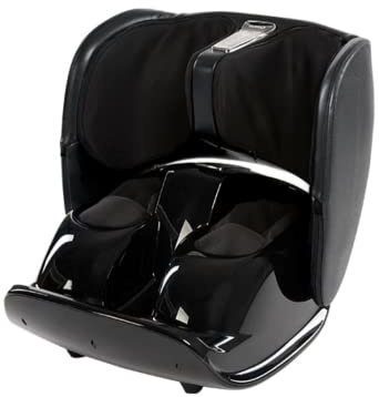 VComfort® Fuß- und Wadenmassagegerät mit Wärme, Vibration, Shiatsu und Kneten, hilft müde Muskeln zu lindern (Jet Black)