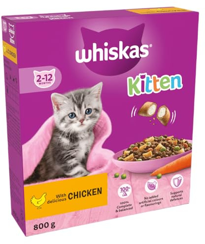 Whiskas Junior Chicken 800g Bag, Kitten Cat Dry Food