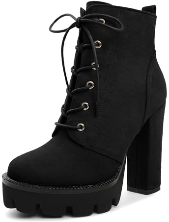 Mettesally Women's Platform Ankle Boots Non Slip Booties Shoes Size 9