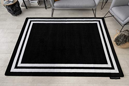 rugsx Tappeto Hampton per qualsiasi stanza, soggiorno, camera da letto, tappeti, New York stile, Inquadrata nero 80x150 cm