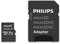 Philips Ultra Speed microSDXC Card 256 GB + SD Adapter UHS-I U1, Lesegeschwindigkeit bis zu 80 MB/s, A1 Fast App Performance, V10, Speicherkarte für Smartphones, Tablet, PC, Card Reader, Full HD Video