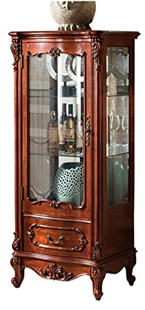 FIONEL Cave à Vin Petite Cave à vin européenne Bois Verre Courte Cave à vin Salon Placard côté Armoire Combinaison Armoire Bar Rangements (Color : C)