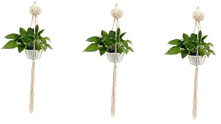 ERICAT 3 uds Tapiz de Plantas, Tapiz Bohemio, Maceta de algodón for suculentas, Cesta de Cuerda de algodón, Tirantes colgantes/2236
