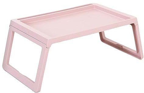 Laptop Betttisch, Kunststoff Tragbarer Schreibtischständer, Serviertablett Esstisch Tablett mit klappbaren Beinen, Bewegliches Betttablett zum Essen, Schreiben, Arbeiten auf Bett/Couch/Sofa/Boden