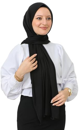 Prien Foulard Hijab Pour Femme, Robe De Priere, Bonnet Moderne En Jersey Doux, Turban Musulmane Turque, Abaya De Prière Haut De Gamme, Cadeau Omra, Ensemble Hijab (Noir)