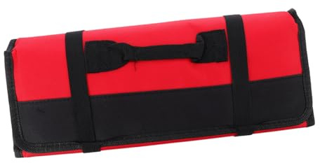 Zerodeko Bolsa Enrollable Para Chef Roja Grande 22 Bolsillos, Tela Oxford Resistente, Portátil Asas, Para Almacenamiento y Organización De Cuchillos Profesional Cocina y Viajes