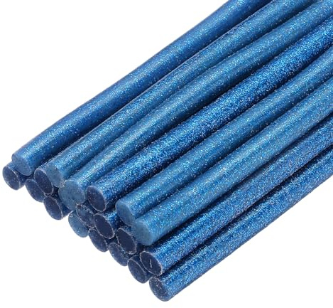 QUARKZMAN Barras de Pegamento Termofusible 100 mm de Largo x 7 mm de Diámetro para Pistola de Pegamento Caliente Perfectas para Manualidades Y Sellado Azul Brillante 20 Piezas