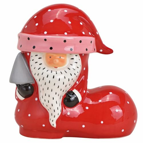 Pommerntraum ® | Pralinendose Plätzchendose Keramikdose Bonbondose aus Keramik Bonboniere Teedose Zuckerdose Vorratsdose (Nikolausstiefel)