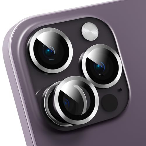 GANGANPRO Camera Lens Protector Compatible with iPhone 11/iPhone 12/iPhone 12 Mini,Scratch Resistant,HD Clear Tempered Glass Camera Lens Protection Cover,Case Friendly Easy to Install - Silver