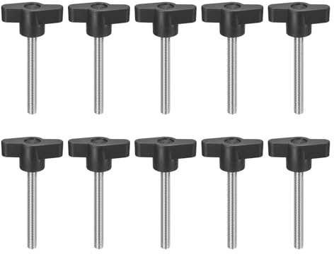 QUARKZMAN 10 Stück Rändelschraube, M6 x 50mm Metrisch 304 Edelstahl T-förmige Klemmschraubenknopf Daumenschrauben Griff Flügelschraube für Schnellentfernung Handfestziehen Knopfersatz