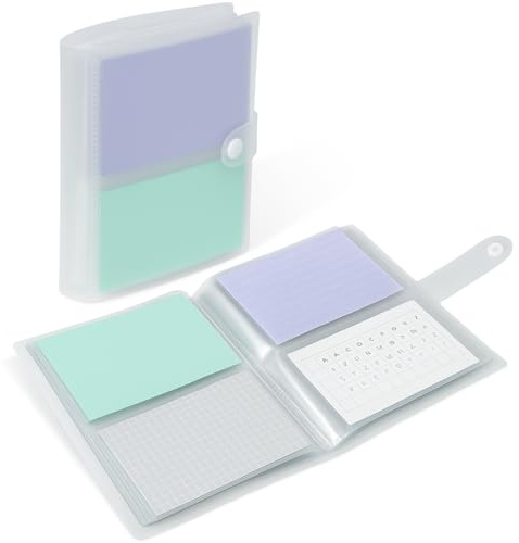 Jactales 4x6 Index Card Holder Organizer - Clear Card Binder for Flashcard, Notecard and Recipe Card Storage, 50 Sheets Plastic Sleeves Indexcard Booklet Folder, Stores Up to 200 Cards