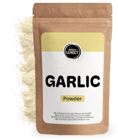 Spicy Welt Vitlökspulver – Torkad Malen Vitlök för Potatisgratäng, Kalla Såser, Grytor, Kryddsmör, Grönsaker och Marinader | Kraftfull, Aromatisk och Fyllig | 100% Naturren, Utan Tillsatser (500g)