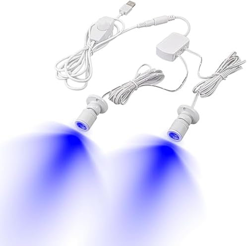 FSLiving Mini 1 Watts Aluminium weiß LED Einbaustrahler, 2 stk Minispot Einbauleuchte mit Transformer,dimmbar blaues Licht für Flur, Galerien, Geschäfte, Schmuckschrank,Schrank PJ0326W-BL