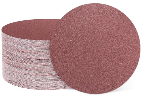 sourcing map Lot de 50 disques de ponçage 180 mm Grain 60 Papier abrasif à crochet et boucle pour le travail du bois, automobile, métal