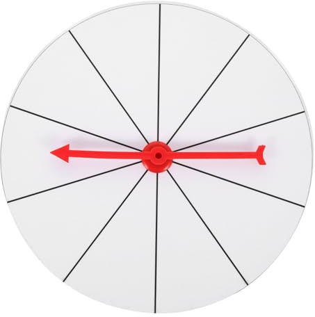 UKCOCO Roue de Prix Rotative 20cm, Plastique Blanc, 1 Set | Dessins et Célébrations, Légère à Suspendre, Loterie pour Garçon et Filles, Accessoire de Jeu de Société