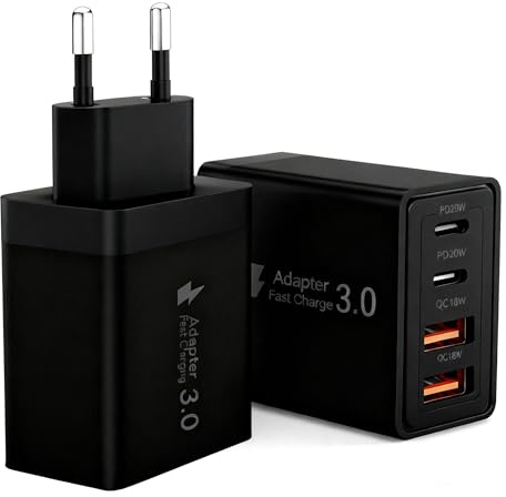 2Pack USB C Ladegerät,45W 4Ports Mehrfach Ladegerät mit USB C und USB A