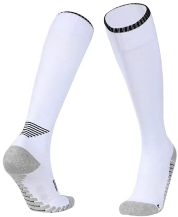 WANGCEPLSD Fechtstrümpfe, Verlängerte Sportsocken, Hohe Kompressionsstrümpfe für Sport, Fechtausrüstung, Leicht, für Degen, Säbel und Florett, Unisex(White,M)