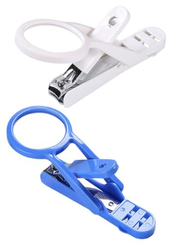 DIKACA Nagelknipser mit Lupen Design 2 Stück für Kleine Haustiere Federmechanismus und Komfortablem Abs Griff und Tragbar für Hamster und Meerschweinchen Zuhause