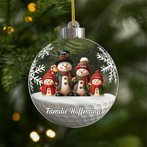 Geschenke Mall Personalisiertes Ornamente - Die Familie - Weihnachtskugel mit Namen, Personalisierte weihnachtsdeko, Personalisiert christbaumkugel (Modell #14)