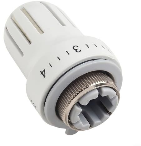 Radiator Thermostatic Head with M30x1.5 Threaded Fitting, Adjustable Heating Valve Replacement for Central Heating Systems, Control Knob for
