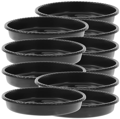 BIUDECO 10 Piezas Bandeja Redonda de Almacenamiento de Agua de Resina Espesa Platillo de Plástico para Macetas Bandeja para Agua para Plantas de Interior