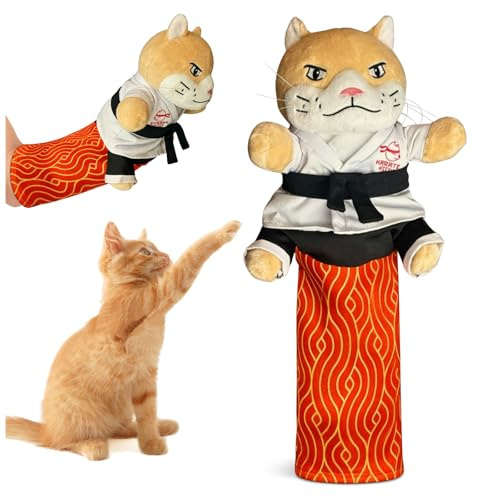 tardiy Kitty Cat Wrestling Glove, Cat Wrestling Puppet with Protective Arm Sleeve, Interactive Cat Toy Glove for Kitten Adult Cats Training, Hand Biting and Play Boxing