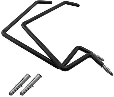 YHXiXi 2PCS Spiral Ladder Hooks Black Heavy Duty Tool Rack Bicycle Hooks Wall Mounted Garage Storage Rack 9.1 Inches for Hanging Folding Chairs Ropes Sports Equipment Garden Furniture