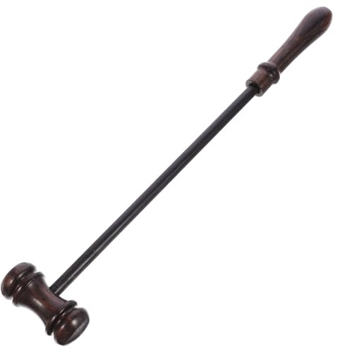 INOOMP Marteau de Juge en Bois Massif Portatif, Maillet de Vente aux Enchères à Poignée Confortable, Marteau de Cour Compact pour Avocat et Utilisation en Salle D’Audience