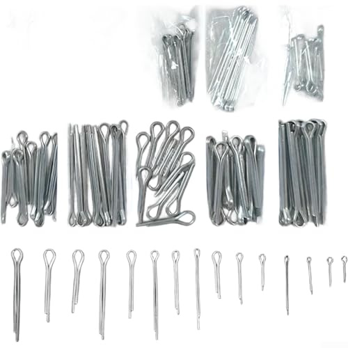 QuivyLivy 175-teiliges verzinktes Splintstift-Set, 5 Größen, je 35 Stück Haarspangen (C)