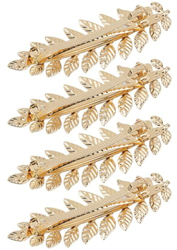 GANAZONO Barrette Cheveux Or, Pinces à Cheveux en Métal pour Femmes, 4 Pièces à Ressort, Confortables, pour Coiffures Élégantes et Usage Quotidien