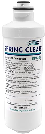 Spring Clear SPC-04 | Lincat FC04 Compatible Boiling Water Filter Cartridge | Replacement FX Series Automatic Water Boiler Filter | EB3FX, EB4FX, EB6FX, EB6TFX, EB3FX/PB, EB3FX/TT (1 Pack)