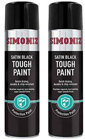 Simoniz Tough Satin Black Spray Paint - 2x 500ml