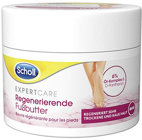 Scholl Expertcare regenerierende Fußbutter - für sehr trockene und raue Haut - mit 6% Öl-Komplex und D-Panthenol - Hautverträglichkeit dermatologisch getestet - 150 ml