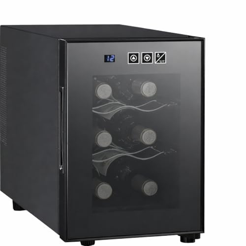 Koolatron Urban Series 6 flaskkylare, termoelektriskt kylskåp 0,65 cu. Fristående vinkällare för små kök, lägenhet, lägenhet, stuga, husbil, svart