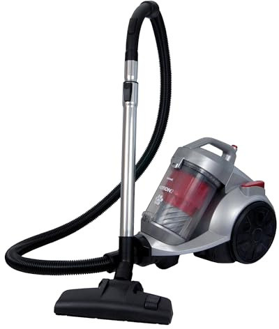 Ewbank EW3130 MOTION2 Pet Cylinder Bagless Vacuum Cleaner, HEPA Filter to Trap Dust & Mould, 3 Litre Capacity, 700W, Floorhead Attachments, Silver/red