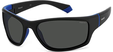 Polaroid Unisex PLD 2135/S Sonnenbrille, schwarz und blau, 65 cm