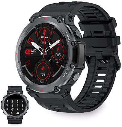 KSIX Reloj Inteligente Oslo Multideporte, Smartwatch Táctil 1,5, Notificaciones y Llamadas, Asistentes de Voz, Podómetro, Pulsómetro y Oxígeno en Sangre, App Propia, Soporte NFC, Negro