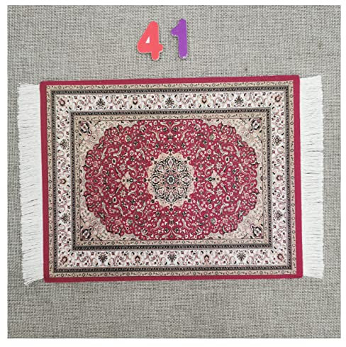 Egurs Mauspad Teppich Muster Perser Stil Orientteppich Mini Teppich Untersetzer mit Quaste Computer Zubehör Bunte Glasuntersetzer Glascoaster 41#