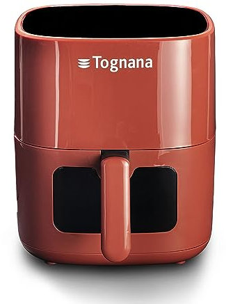 Tognana Iridea, Friggitrice ad aria 5,5 L con contenitore e griglia antiaderente e display digitale, rosso mela
