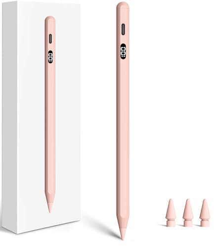 Pencil für iPad(2025-2018)：Stift für iPad mit LED-Anzeige & USB-C Schnellladeleistung - Palm Rejection & Tilt Sensitivity - Stylus Pen für i-Pad 6-9 Gen - Pro 11/12.9 - Air 3/4/5 - Mini 5/6