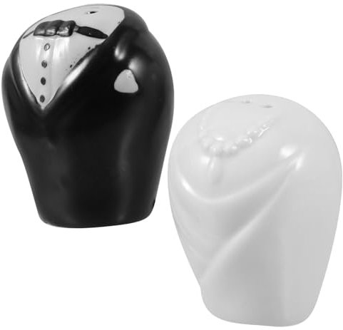 DECHOUS 1paio Barattoli Ceramici Per Spezie Sposo e Sposa Per Matrimoni e Decorazioni Da Cucina Stabili e Duraturi Per Atmosfera Romantica Per Feste