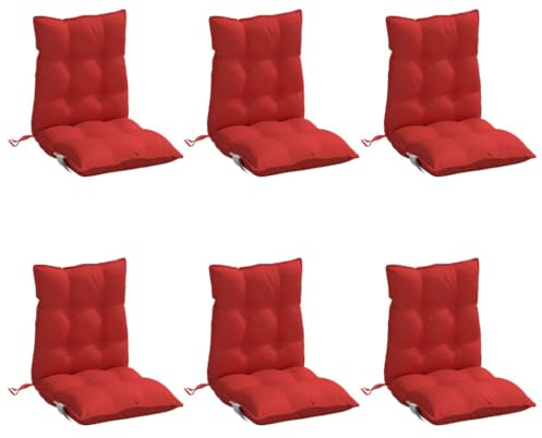 vidaXL Niedriglehner-Auflagen 6 STK. Rot Oxford-Gewebe