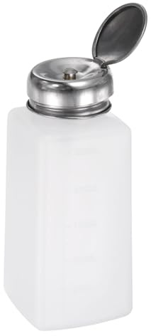 QUARKZMAN Distributeur d'Alcool Solvant 250ml Presse Type ESD Sûr Anti-Éclaboussures Pompe Distributrice de Liquide avec Couvercle d'Étanchéité en Acier Inoxydable, Blanc