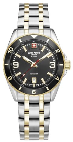 swiss alpine military Herren Uhr Analog Quarz 7034.1 Edelstahl