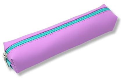 BIA&MIA Slim Case Pastel Color Estuche Escolar Delgado con Elástico para Cuaderno, Estuche para Lápices, Estuche Organizador, Se Adapta a 15 a 20 Lápices. Bolsa Multiusos. (Lila Pastel)