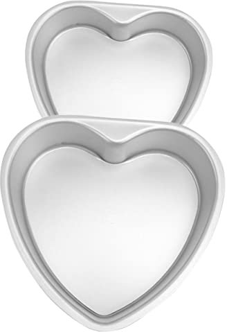 CIYODO 2piezas Molde Para Pastel Forma De Corazón Con Base Extraíble Para Cocina y Restaurante Para Hornear Microondas